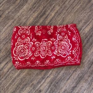 Urban Outfitters red bandana bandeau top